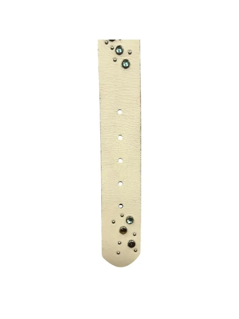Nyovee Studded Leather Belt Cream NWT